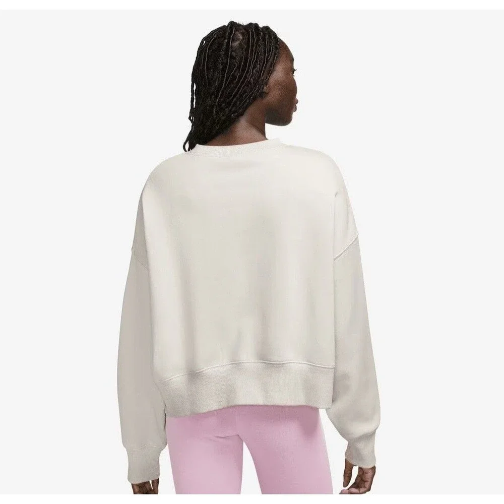 Womens Nike Oversized Crewneck Pullover Phoenix Sweatshirt Cream XL